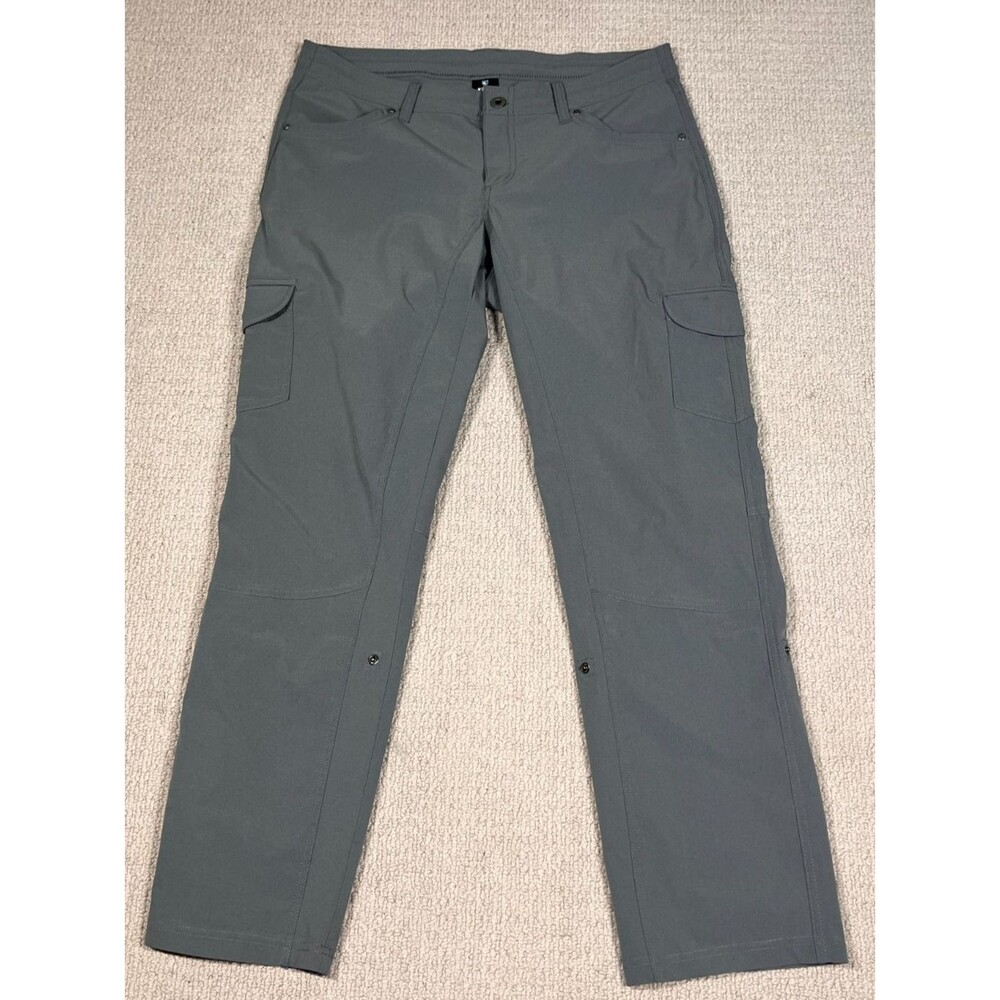 Kuhl Convertible Hiking Cargo Pants Womens Gray Size 12 Short Roll Tab Leg